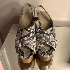 Tory Burch Snakeskin wedges size 9.5